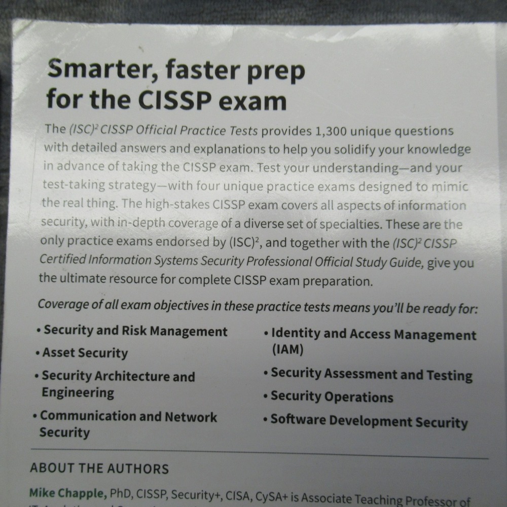 2 Books‎ ISC CISSP Certification Exam Study Guide Official Practice Tests - Picture 2 of 16